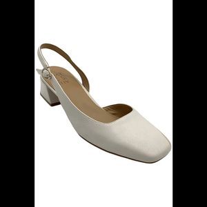Naturalizer Women's Jayla Low Slingback Dress Heel White Leather - Medium
